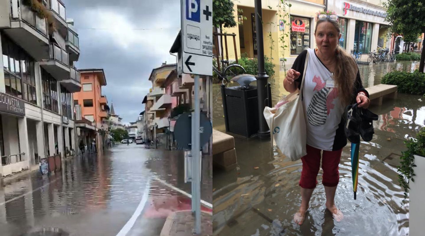 Il maltempo su Grado e Bisiacaria, isola allagata e strade chiuse